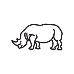 Rhinoceros Outline Icon, Vector illustration