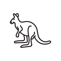 kangaroo Outline Icon, Vector illustration