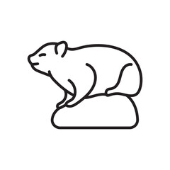 Rock Hyrax Outline Icon, Vector illustration