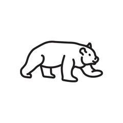 Giant Panda Outline Icon, Vector illustration