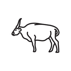 Gaur Outline Icon, Vector illustration