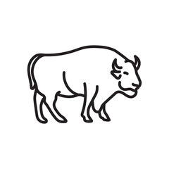 American Bison Outline Icon, Vector illustration