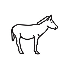 Donkey Outline Icon, Vector illustration