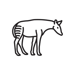 Okapi Outline Icon, Vector illustration