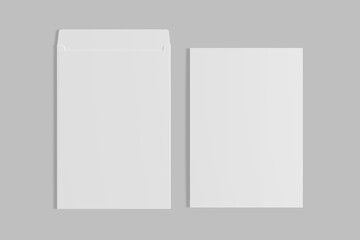 Blank, Open Envelope C4 Mock Up and Blank Folder presentation template.