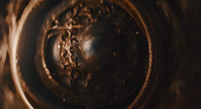  Close-Up of an Old Spellbook with Cryptic Writing Under Candlelight.