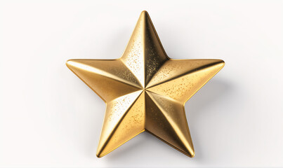 Obraz premium A gold star sits on a white background