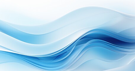 Obraz premium A smooth, flowing abstract design in shades of blue, evoking a sense of calm and tranquility.