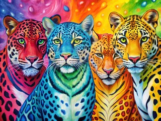 Naklejka premium hand painted animal prints bold color contrast