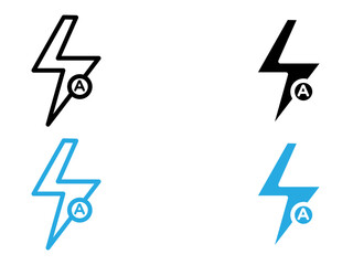 auto flash icon black and white vector outline sign