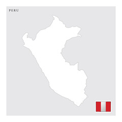 peru country map and flag