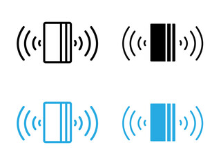 Contactless Payment icon black and white vector outline sign