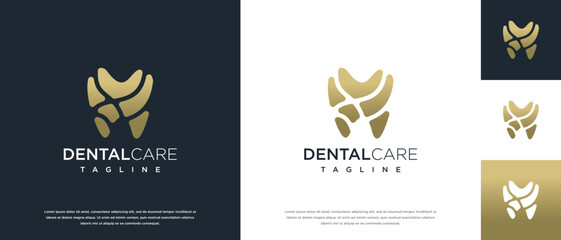 Abstract dental clinic logo design vector illustration. Dental care logo design vector icon.