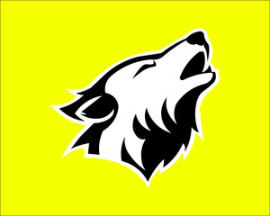 Powerful Wolf Silhouette with Modern Colors