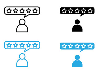 customer product rating icon (2) black and white vector outline sign