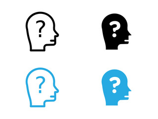 Curiosity icon black and white vector outline sign