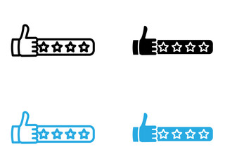 customer product rating icon black and white vector outline sign