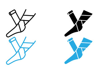 Elastic bandage icon black and white vector outline sign
