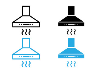 Extractor Hood icon black and white vector outline sign