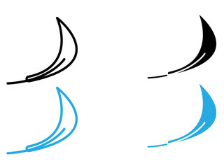 Obraz premium falcate icon black and white vector outline sign