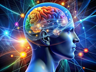 Obraz premium Hemispheric dominance, cognitive processing specialization, brain function understanding