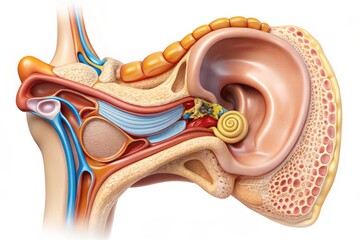 here ear structure medical illustration