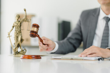 Legal proceedings evoke sense of justice and authority in this image.