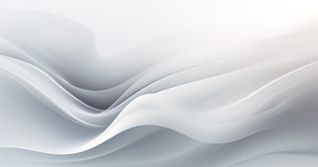Obraz premium A smooth, flowing abstract design in soft gray and white tones, ideal for backgrounds or digital art projects.