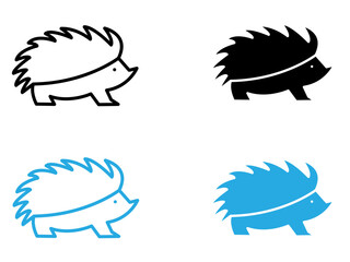 Hegdehog icon (2) black and white vector outline sign