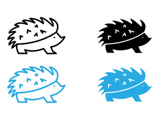 Hegdehog icon black and white vector outline sign