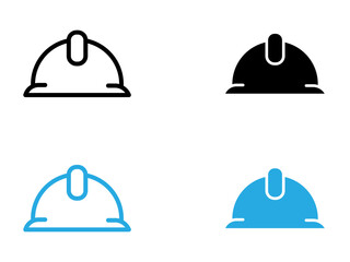 Helmet icon black and white vector outline sign