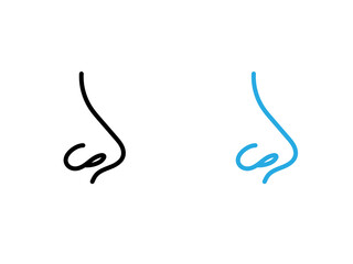 Human nose icon black and white vector outline sign
