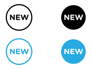 New symbol icon black and white vector outline sign