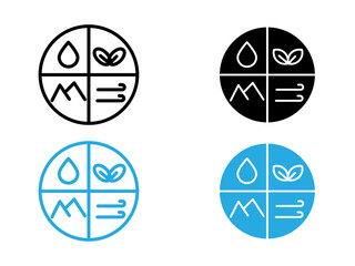 Natural resources icon black and white vector outline sign