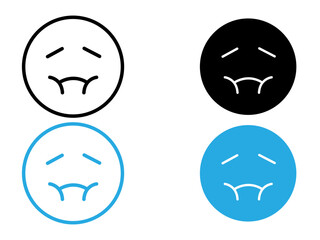 Fototapeta premium Nausea icon black and white vector outline sign