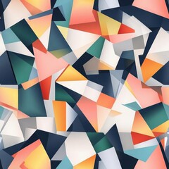 Cubism angular, abstract designs, seamless repeat, artistic and modern, illustration seamless pattern fabric, no blur, photo not dark, everything is clear, copy space