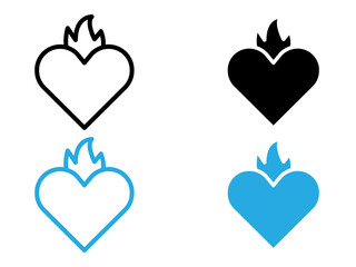 Passion icon black and white vector outline sign