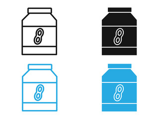 Peanut butter icon black and white vector outline sign