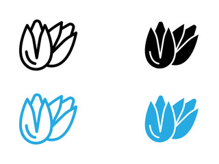 pistachio icon black and white vector outline sign