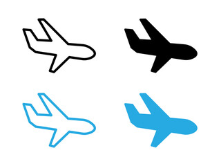 Plane icon black and white vector outline sign