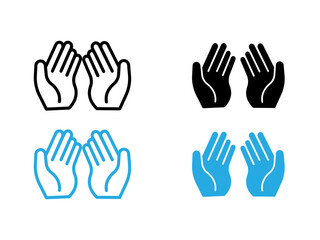 Pray icon black and white vector outline sign