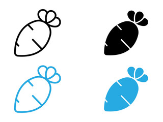 radish icon black and white vector outline sign