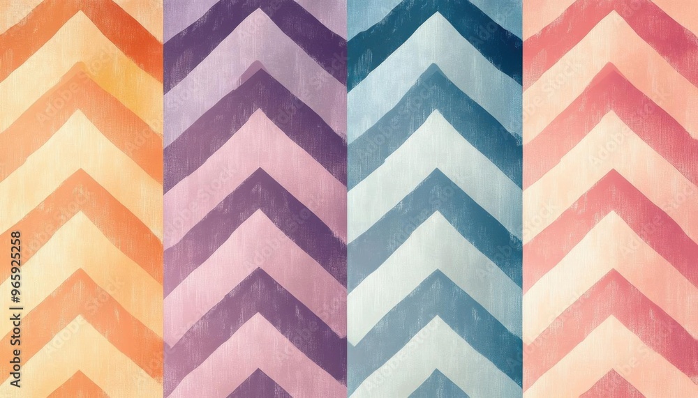 Poster gradient chevron patterns fading in color, seamless repeat, modern and smooth, illustration seamless