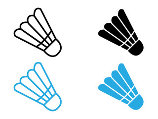 Shuttlecock Icon black and white vector outline sign