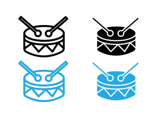 Snare Drum icon black and white vector outline sign