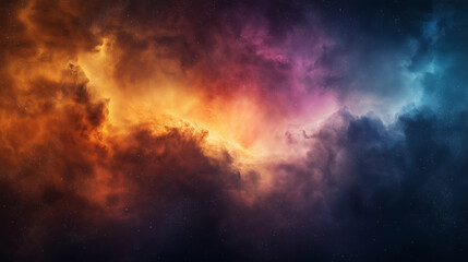 Fototapeta premium A colorful space background with orange and blue clouds
