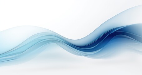Fototapeta premium A smooth, flowing design featuring soft blue waves on a light background, ideal for backgrounds or abstract art.