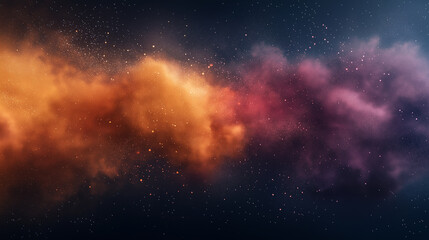 A colorful cloud of dust and stars in the sky