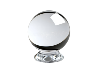 Glass crystal ball isolated on transparent or white background