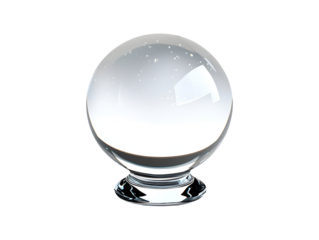 Glass crystal ball isolated on transparent or white background